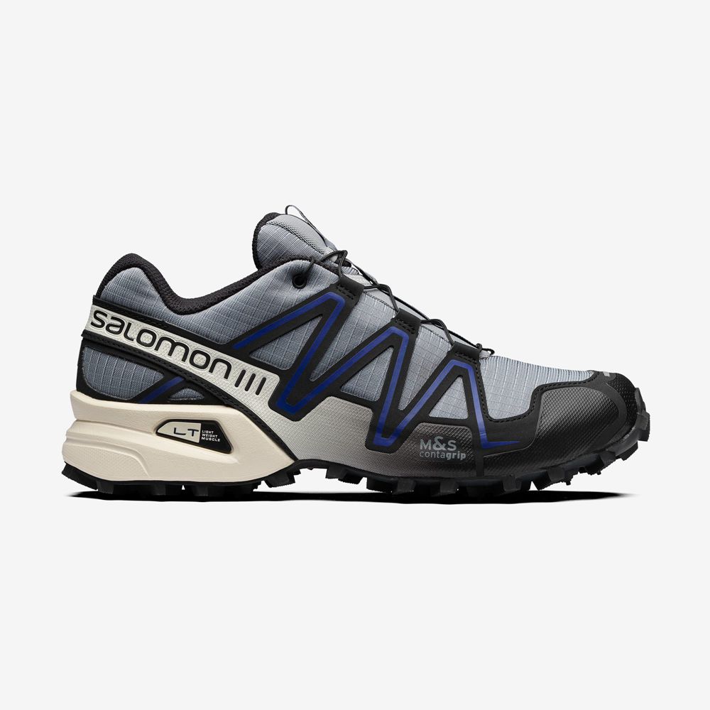 Salomon Israel SPEEDCROSS 3 - Mens Sneakers - Black / Blue (KPNE-35760)